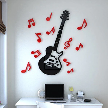 Acrylic Red and Black Guiter